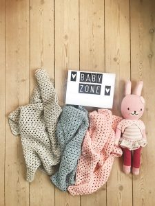 Calm Design Baby plaid - Lyseblå - 100% bomuld