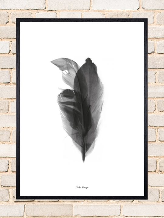 Calm Design Plakat - Feather Bouquet - sort/hvid - A3
